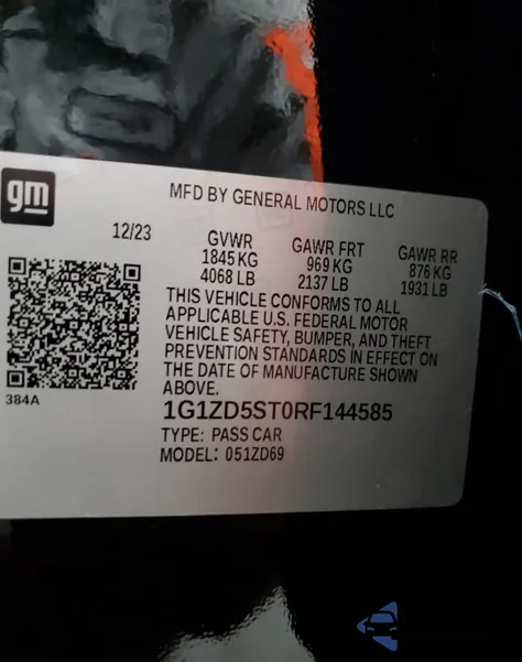 2024 Chevrolet Malibu Lt from USA, damaged, VIN 1G1ZD5ST0RF144585